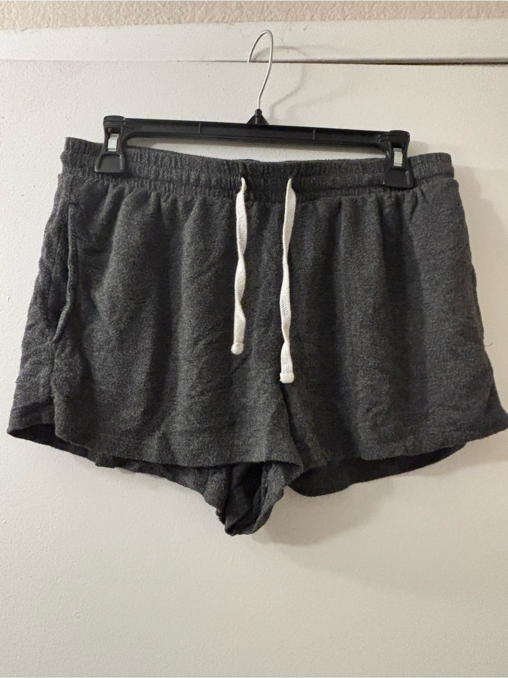 Colsie Charcoal Gray Athletic Shorts with White Drawstring